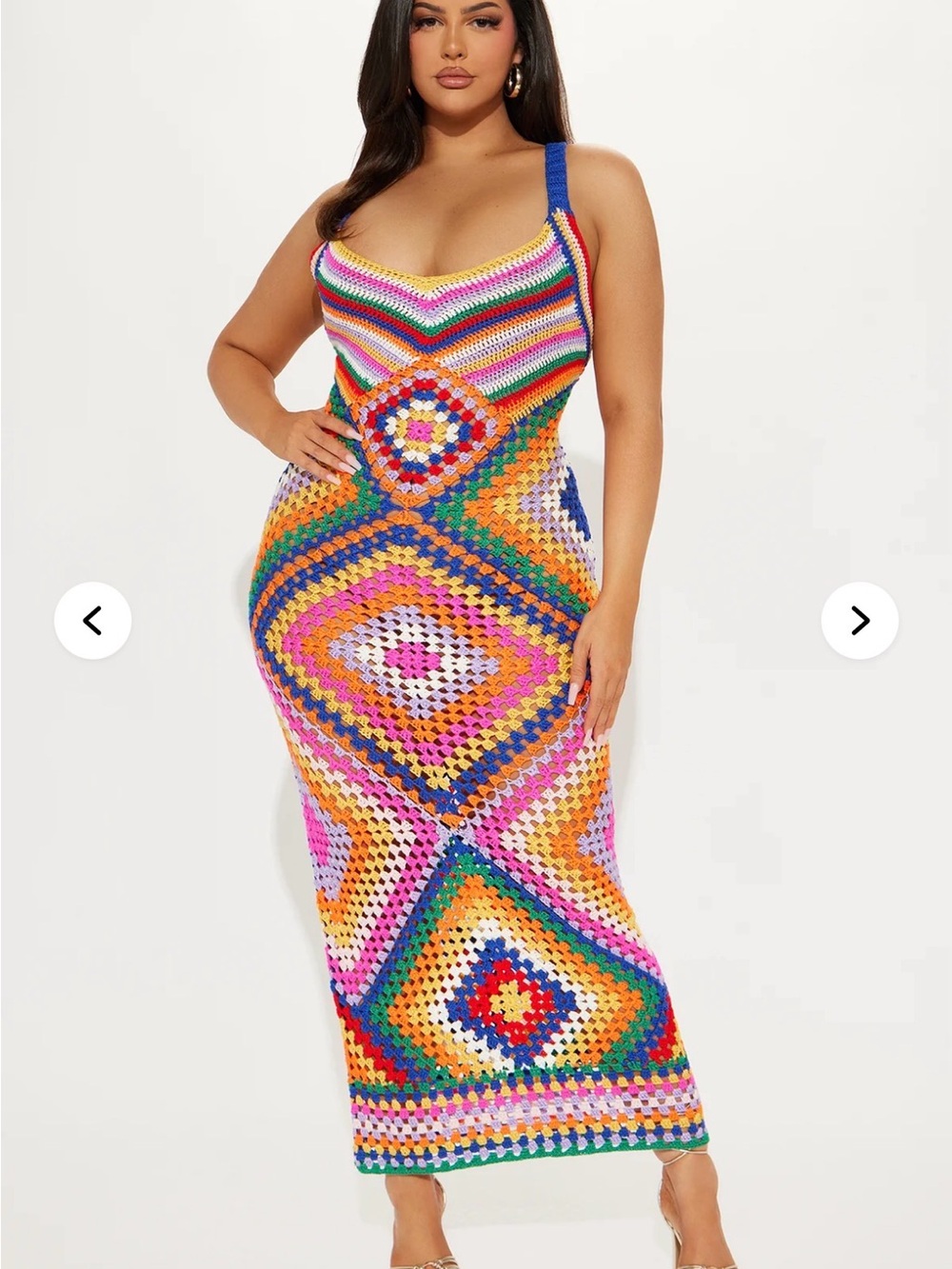 Fashion Nova Curve Cabo Vacay Crochet Maxi Dress
